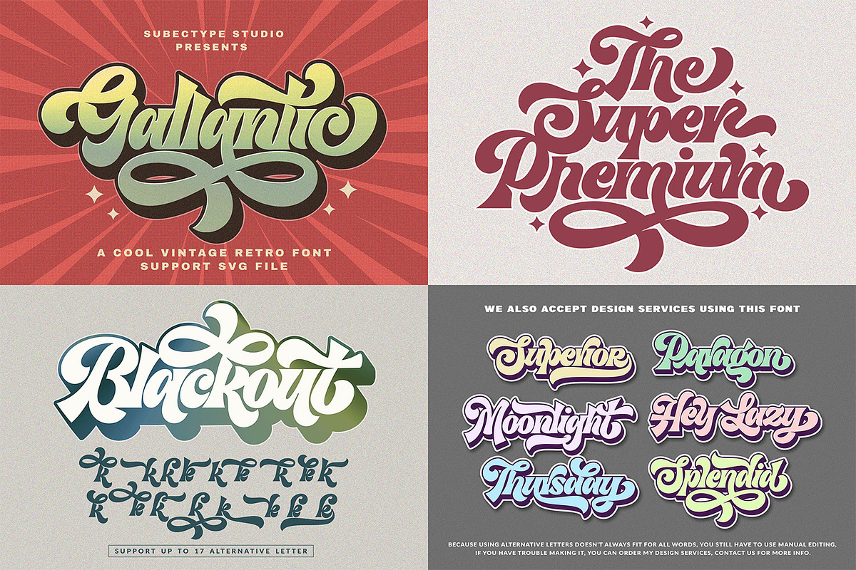 Modern Vintage - Font Bundle, a Script Font by Subectype Studio (Photo 4 of 9)