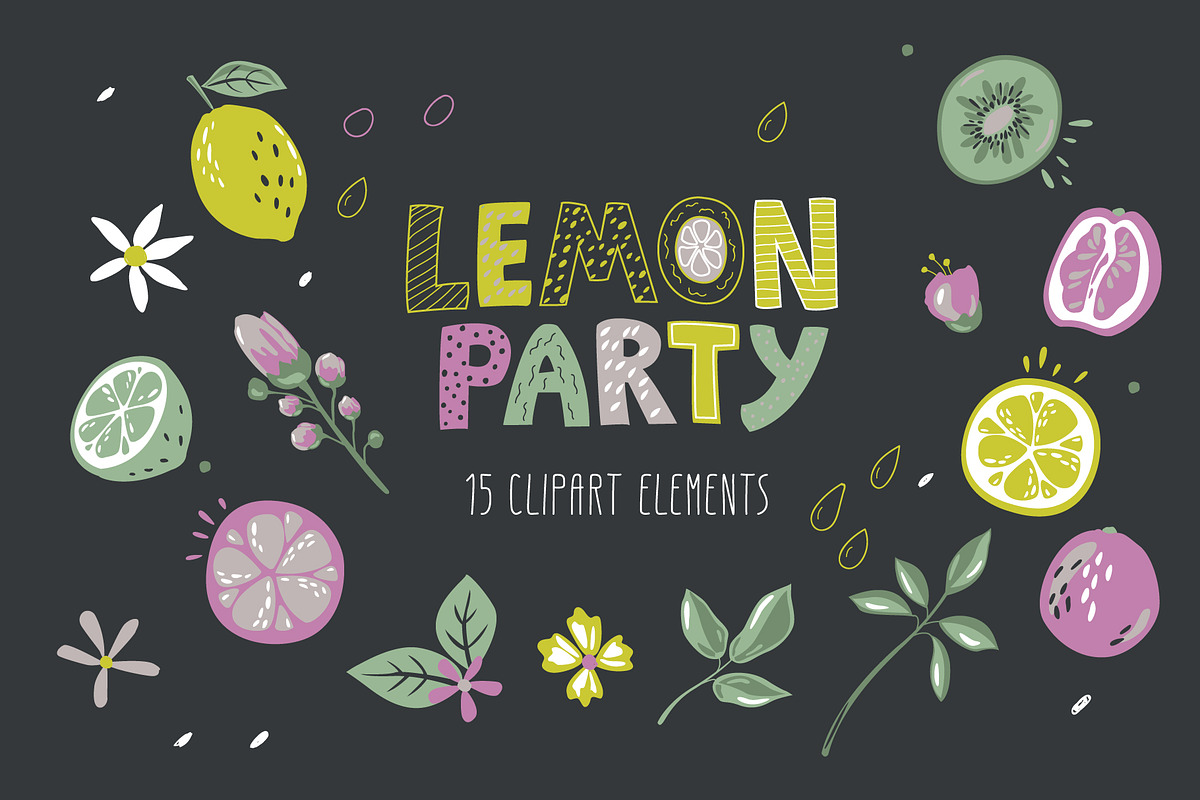 Citrus patterns set and cliparts, a Pattern Graphic by narinadraban (Photo 4 of 6)