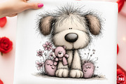 Whimsical Easter Dogs Clipart, an Animal Illustration by GatewayDesign (Thumbnail 3 of 3)
