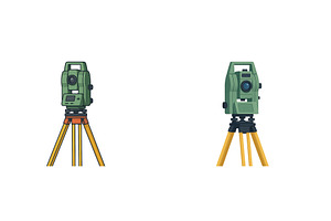 Surveying instruments on tripods, a Technology Photo by ZinetroN