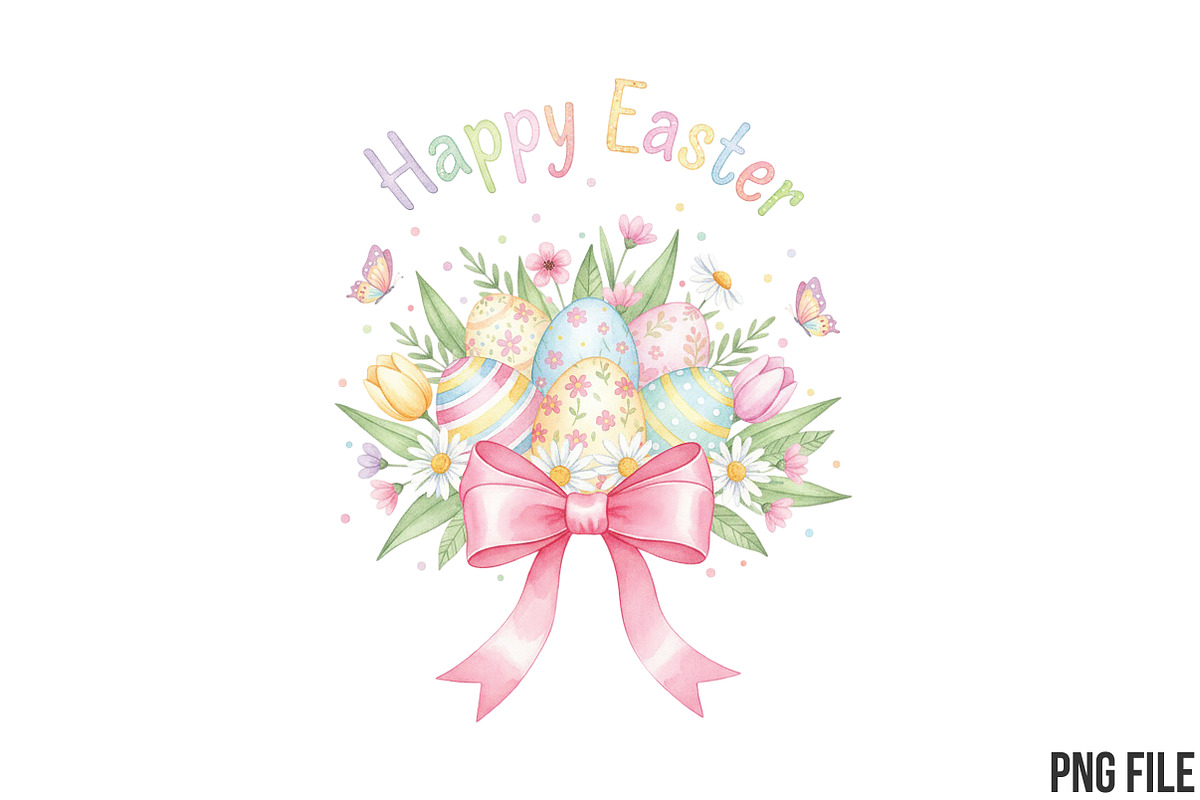 Easter Eggs Coquette Bow, Happy East, an Illustration by CraftArtStudio (Photo 1 of 4)