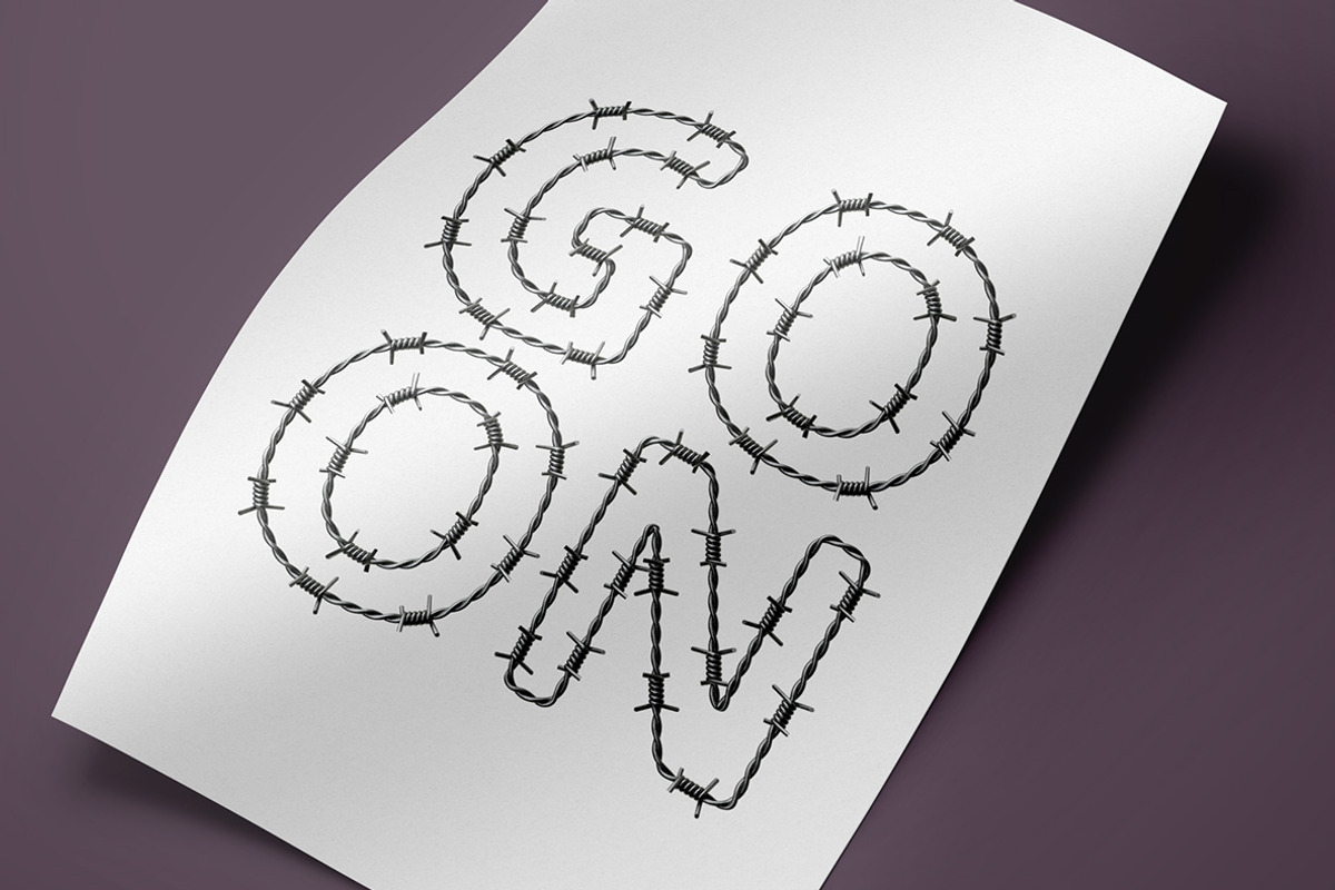 Barbed Wire Font, a Font by Handmadefont (Photo 4 of 9)