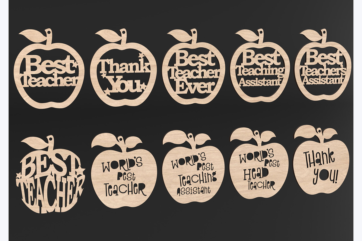 Best Teacher Apple Laser Cut Files, an Object Graphic by ThemeXDigital (Photo 3 of 5)