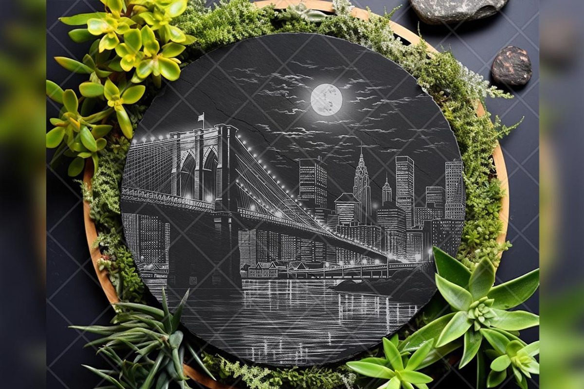 Brooklyn Bridge River NYC Landscape, a Background Graphic by LaseredNinja (Photo 6 of 7)