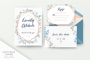 Wedding collection - Dusty blue, an Invitation Template by Alewiena