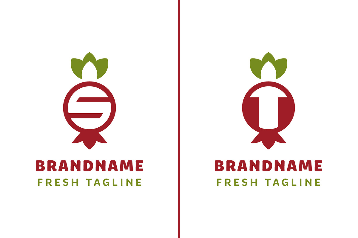 Letter S and T Pomegranate Logo, a Branding & Logo Template by Pray Art Design Studio