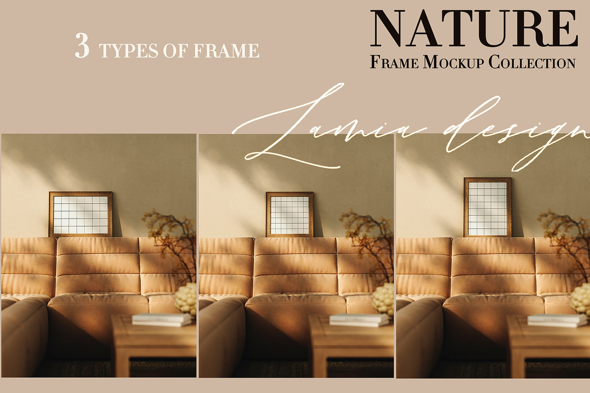 Caramel Sofa Interior Mockup PSD, a Household Mockup by LAMIA DESIGN (Photo 3 of 12)