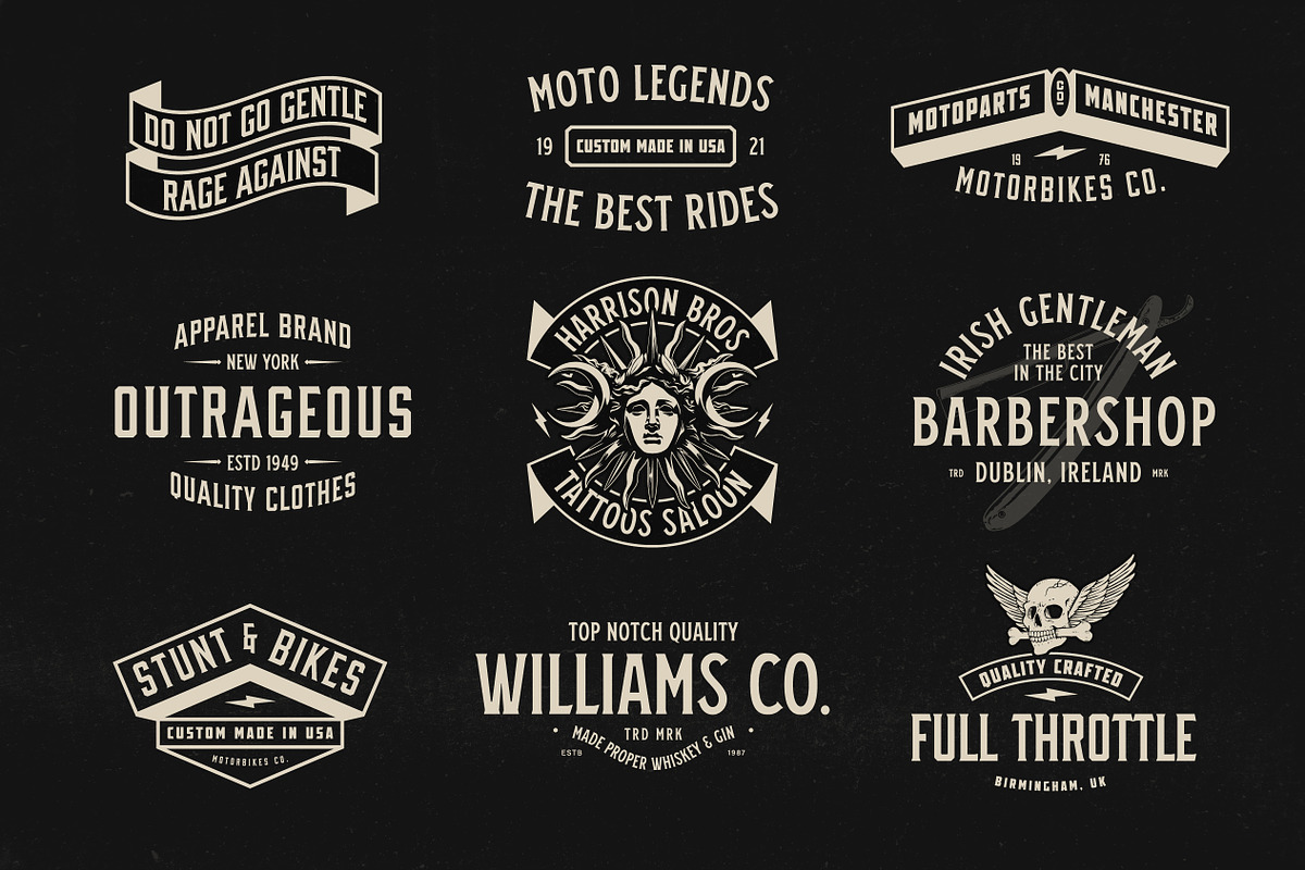 50 Apparel Logo Designs, a Branding & Logo Template by Davide Bassu (Photo 5 of 22)