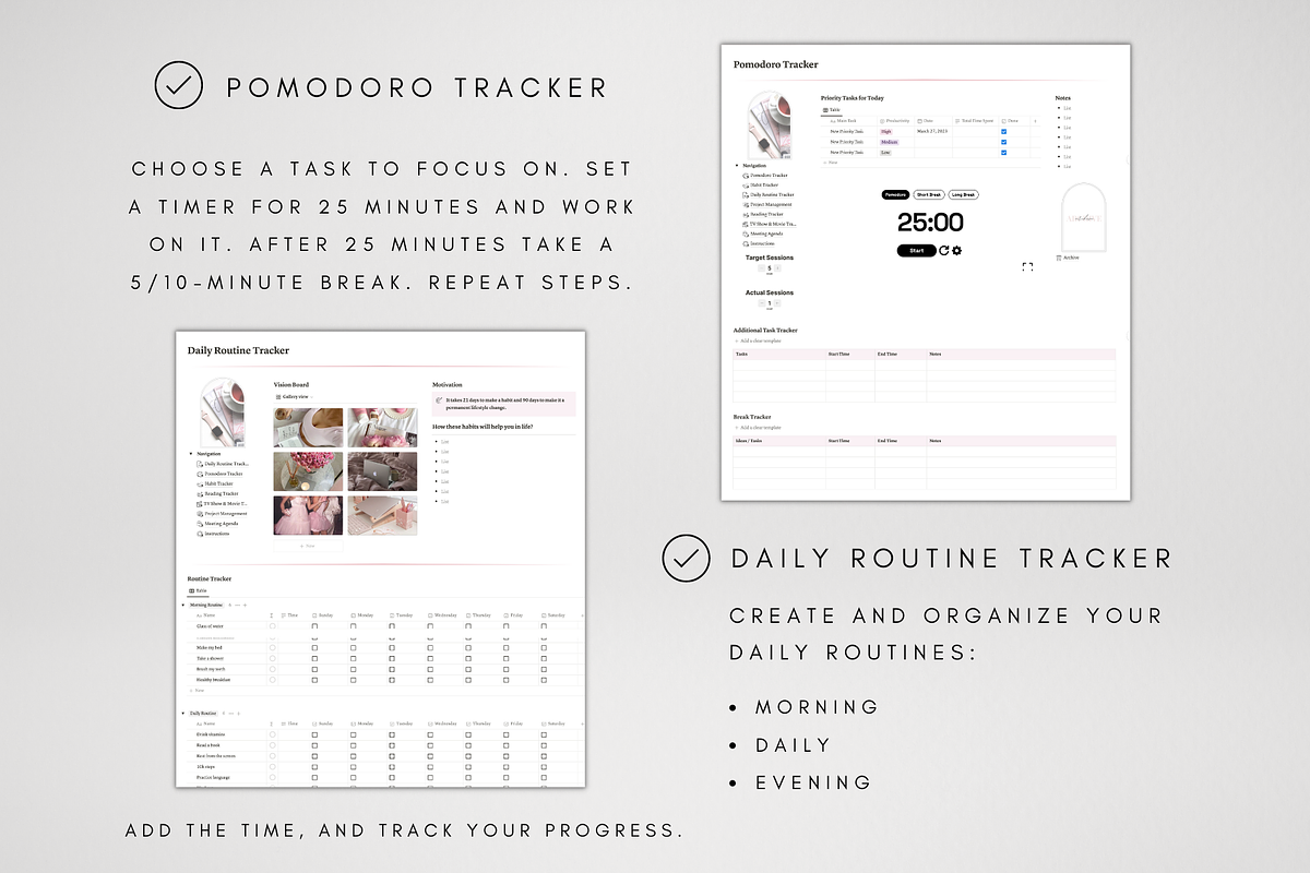 Productivity Template for Notion, a Templates & Theme by BRANDcontent (Photo 4 of 8)
