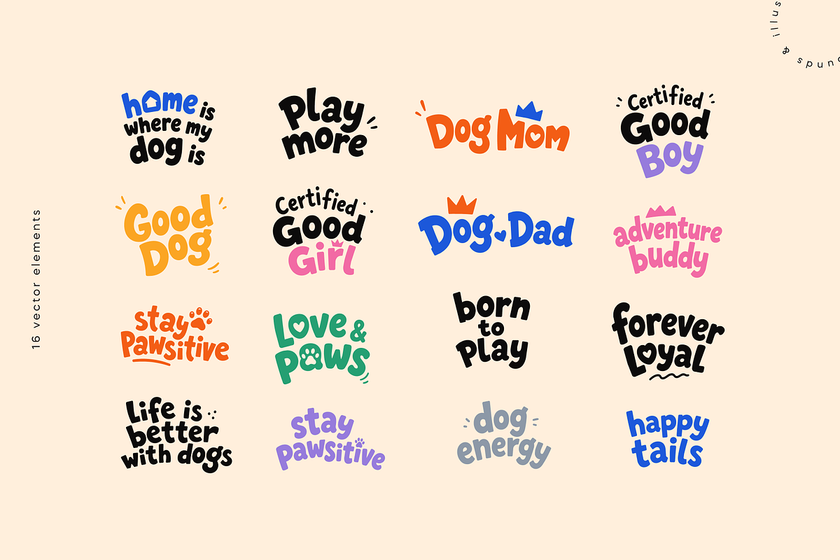 Playful Dog Breeds | Vector Pack, an Animal Illustration by Nutalin Art (Photo 5 of 12)