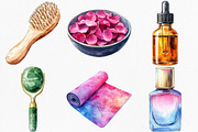 Watercolor Spa Day Clipart Bundle, an Illustration by Canvas Craft (Thumbnail 2 of 7)