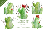 Cactus Watercolor Set, an Illustration by RalucaGheorghe (Thumbnail 1 of 2)