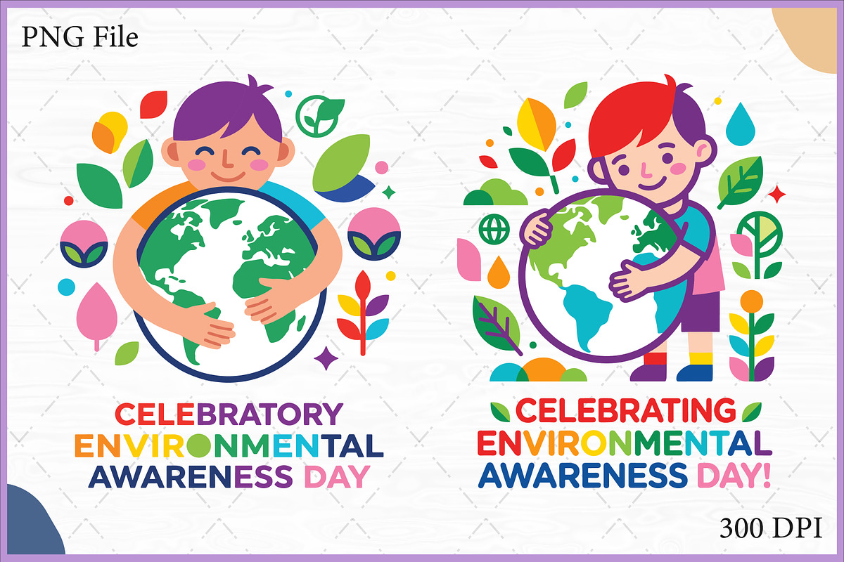 Kids Hugging Earth Day SVG Vector, a Decorative Illustration by Gfx Expert Team (Photo 1 of 3)