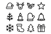 Christmas Icons Vector Design, an Outline Icon by Vectorium Studio (Thumbnail 1 of 2)