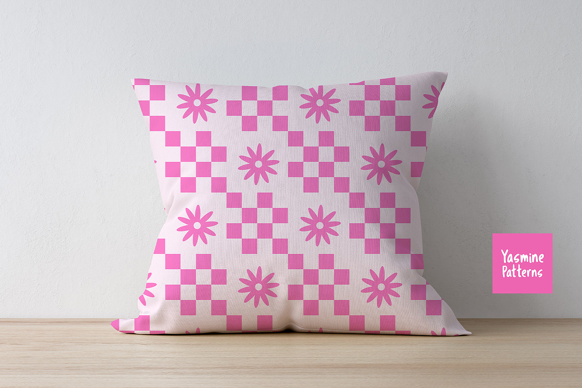 Checkered Flowers Patterns Volume 2, a Pattern Graphic by Yasmine Patterns (Photo 10 of 10)