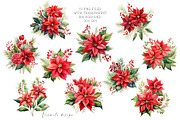 Christmas Poinsettia Bouquets, a Decorative Illustration by Vasmila (Thumbnail 3 of 6)