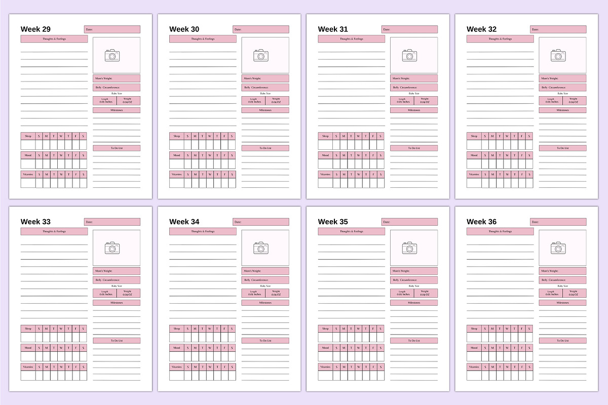 2026 Pregnancy Journal For Canva KDP, a Stationery Template by Shumaya (Photo 5 of 9)