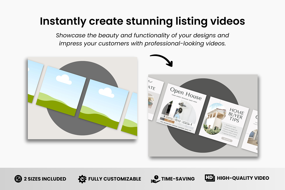 Square Frame Listing Video Canva, a Templates & Theme by DigiPax (Photo 4 of 7)