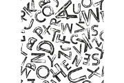 Graphic black pattern with letters, a Pattern Graphic by RODINA (Thumbnail 1 of 3)
