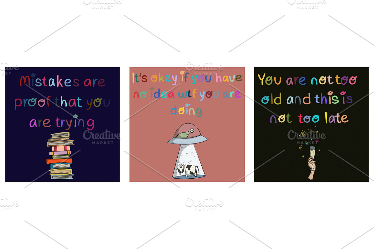 motivational emotional quotes, a Decorative Illustration by SaintPic illustrations (Photo 2 of 9)