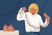 Break of connection concept, a Person Illustration by Good Studio (Thumbnail 2 of 3)