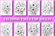 Flowers Coloring Book for Adults -V2, an Animal Illustration by Design Zone (Thumbnail 4 of 7)