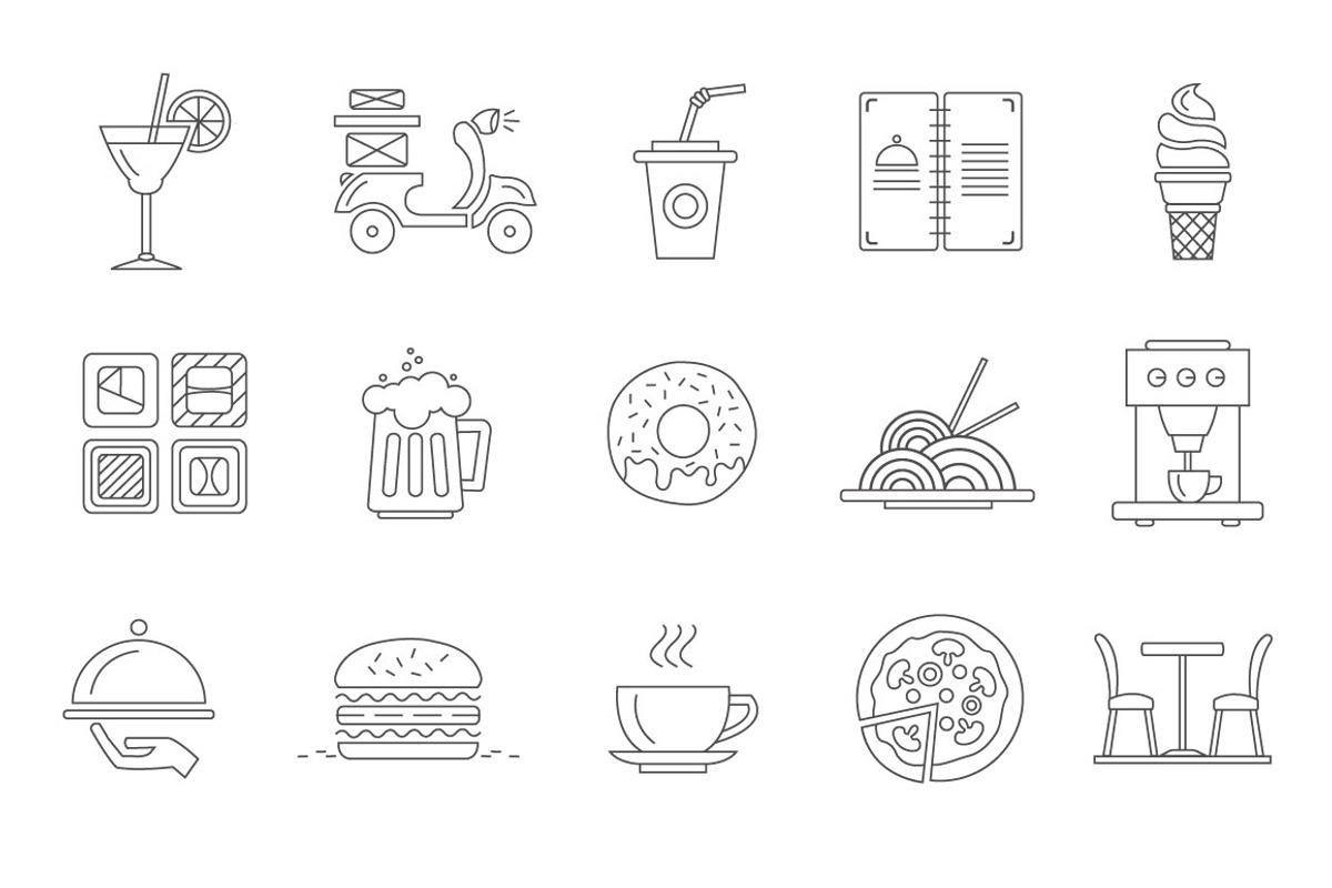Restorant and japanese food, an Outline Icon by narinadraban (Photo 1 of 4)