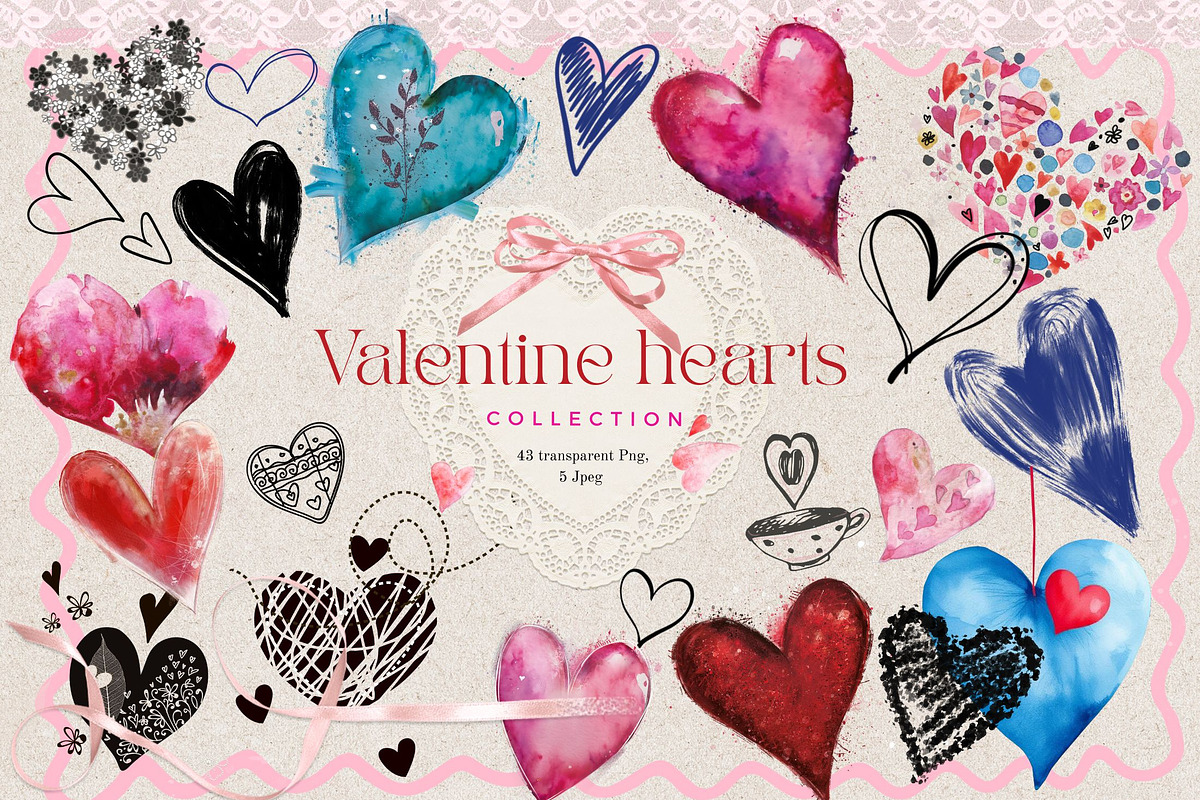 Valentine Hearts Collection, an Object Illustration by Alisa Mikibith Art (Photo 1 of 9)