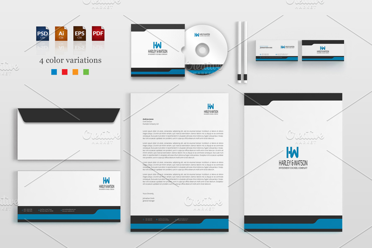 Corporate Stationery Pack, a Stationery Template by BettyDesign (Photo 1 of 10)