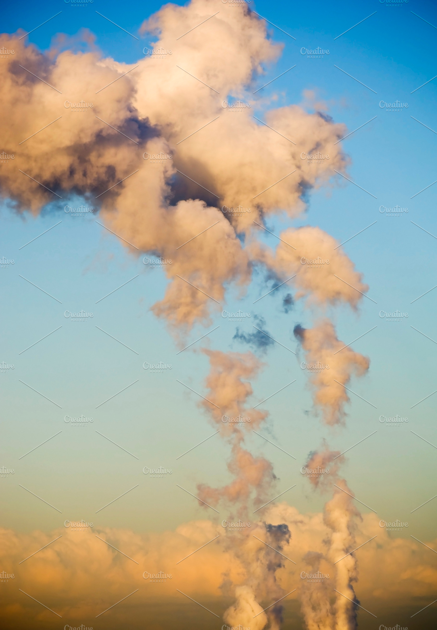 Air Pollution From Smoke Stacks, an Industrial Photo by THP Creative