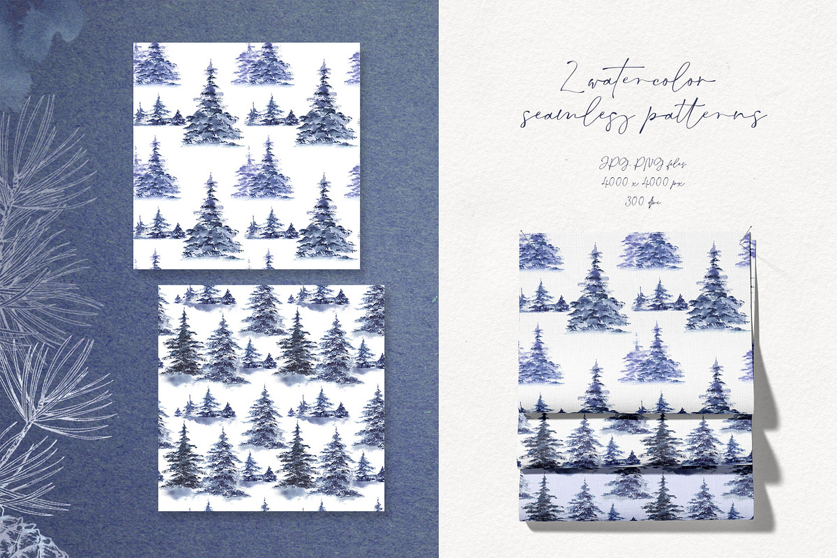 Snowy Forest Trees & Branches, an Object Graphic by Jeanna Draw (Photo 8 of 11)
