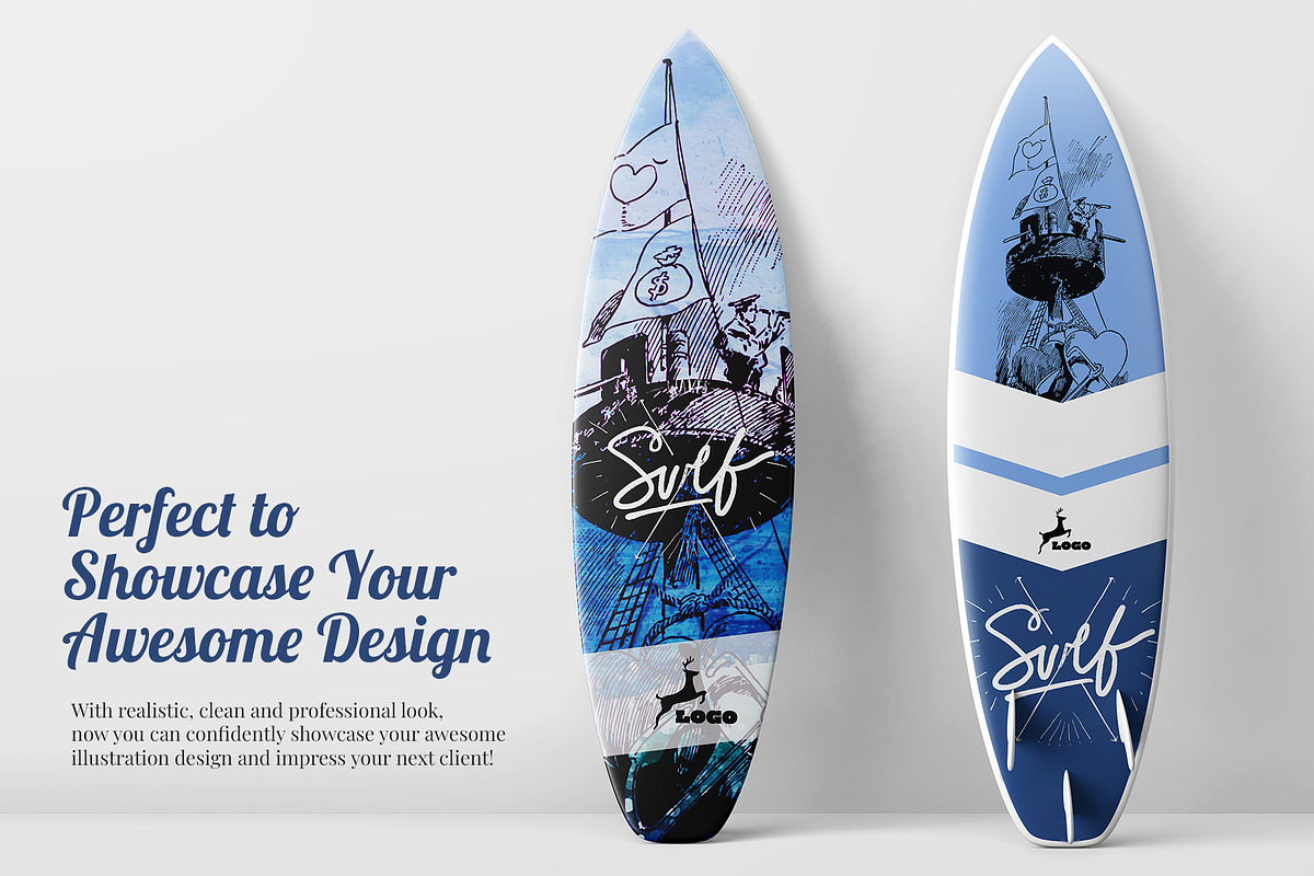Long Surfing Board PSD Mockup Set, a Product Mockup by Remnand Studio (Photo 5 of 11)