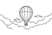 Hot Air Balloon Cloud Line Art bundl, an Illustration by Designer_Momina (Thumbnail 2 of 51)