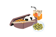 Lunchbox with food, drinks set, a Food Illustration by PaperTrident (Thumbnail 5 of 15)