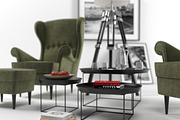 Strandmon wing chairs furniture set, a Furniture 3D Model by inDahouze (Thumbnail 6 of 8)