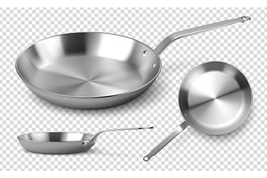 Vector set of frying pans