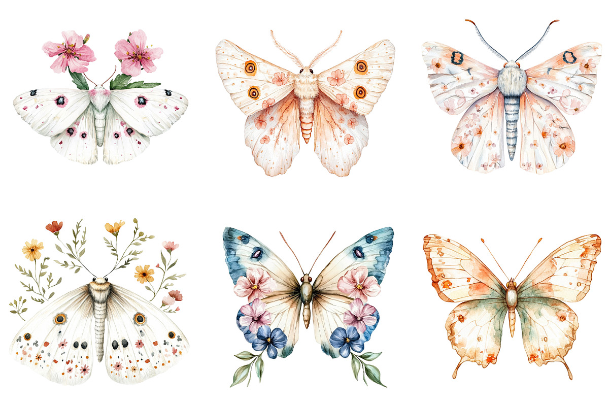 Botanical Floral Luna Moth, an Illustration by CitraGraphics (Photo 4 of 5)