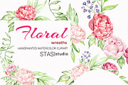 Pink Floral Wreath & Bouquet PNG, a Decorative Illustration by STASIstudio (Thumbnail 1 of 3)
