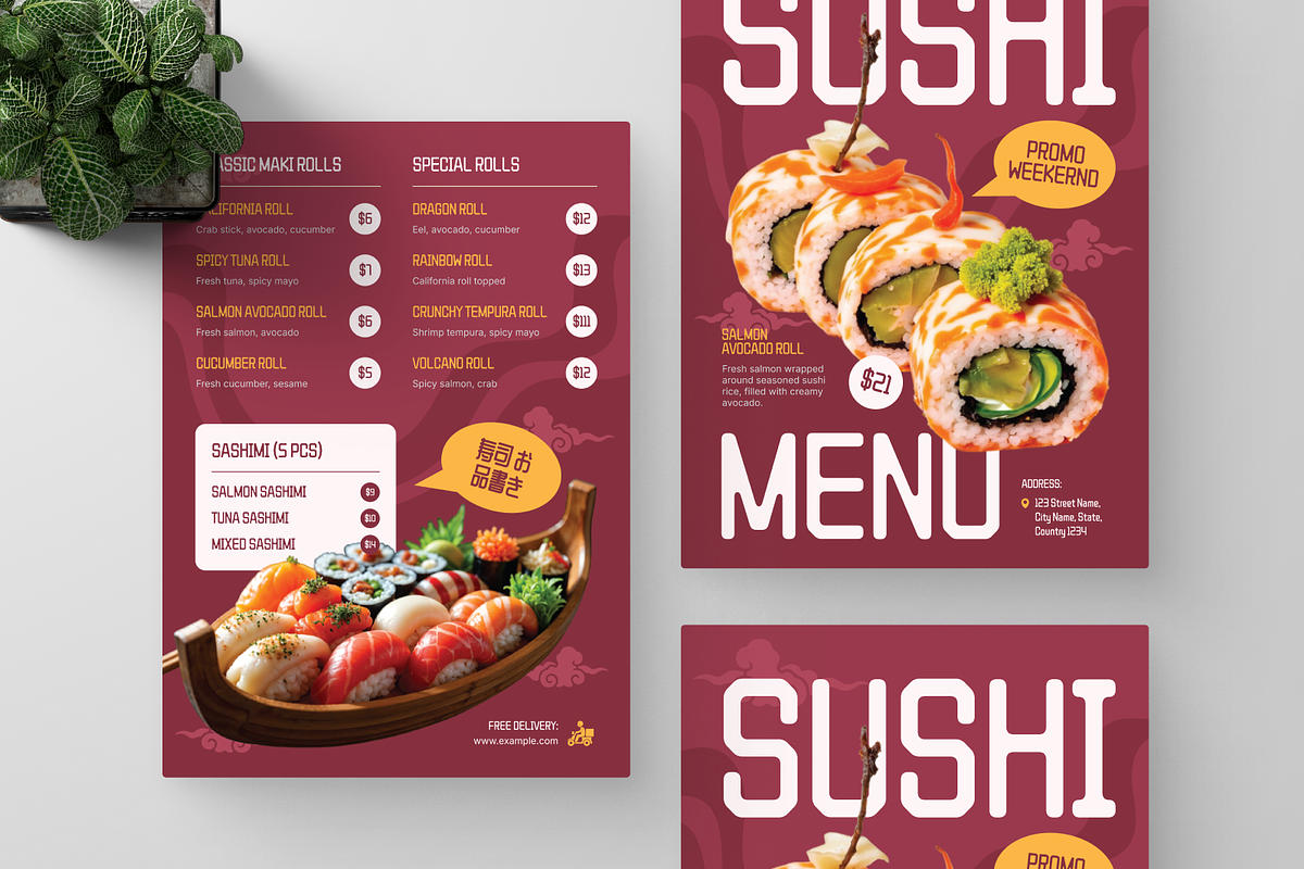 Japanese Sushi Menu, a Flyer Template by Annora Studio (Photo 5 of 6)