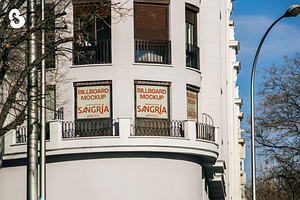 Madrid Corner Billboard Mockup