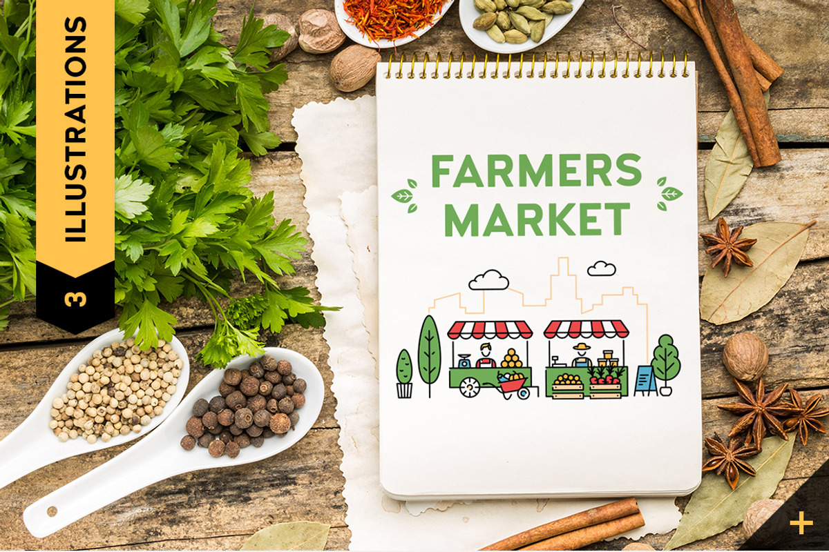 Farmers Market Food Pack, an Outline Icon by Falcon eye (Photo 8 of 8)