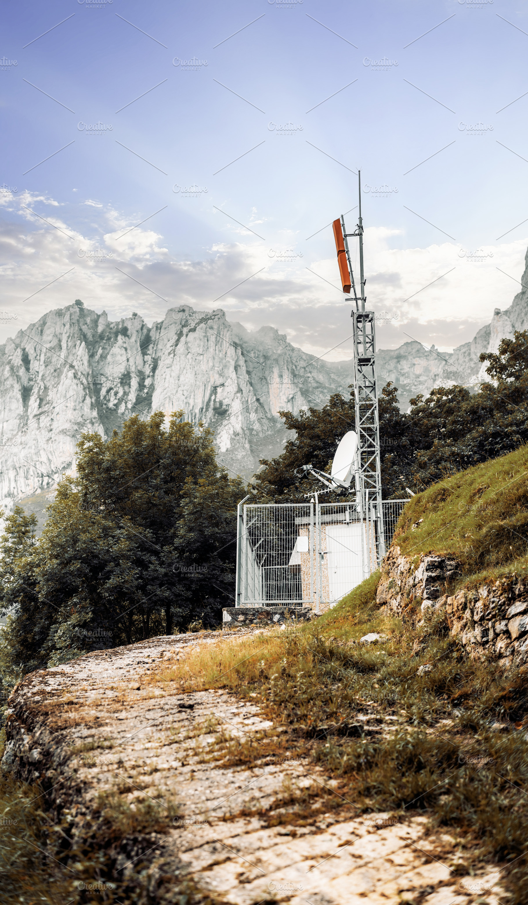 Remote telecom tower in mountains, a Technology Photo by SkyNext