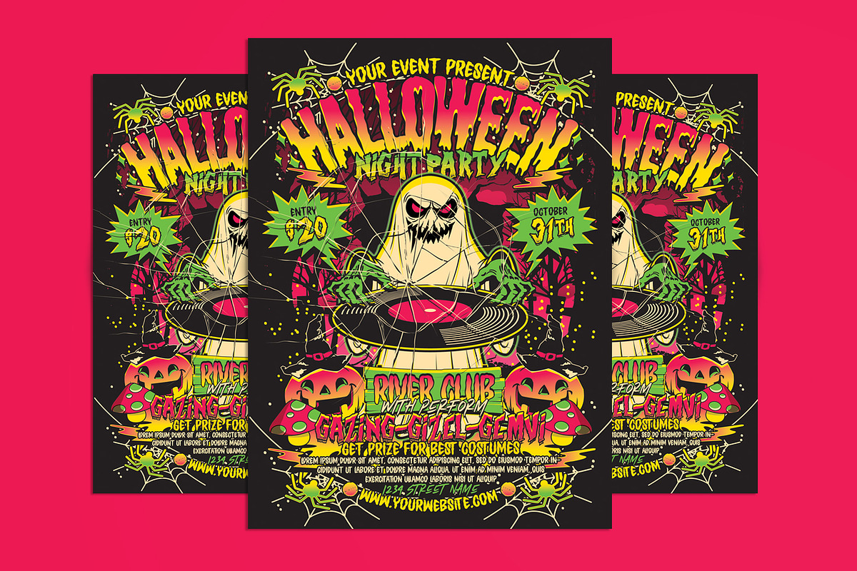 Halloween Night Party Flyer, a Flyer Template by Muhamad Iqbal hidayat (Photo 1 of 4)
