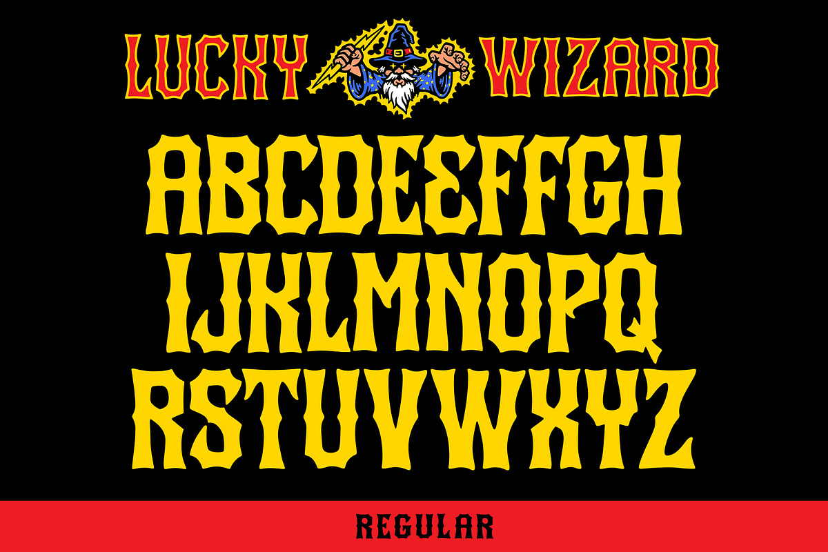 Lucky Wizard typeface, a Font by MightySHORT (Photo 2 of 5)