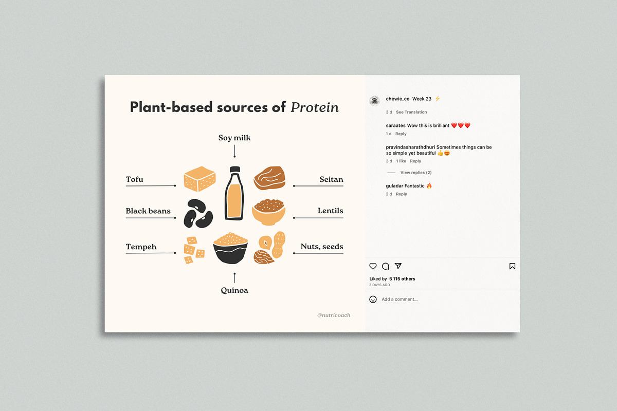 Nutrition Coach Instagram Template, a Social Media Template by Chewie Co (Photo 5 of 11)