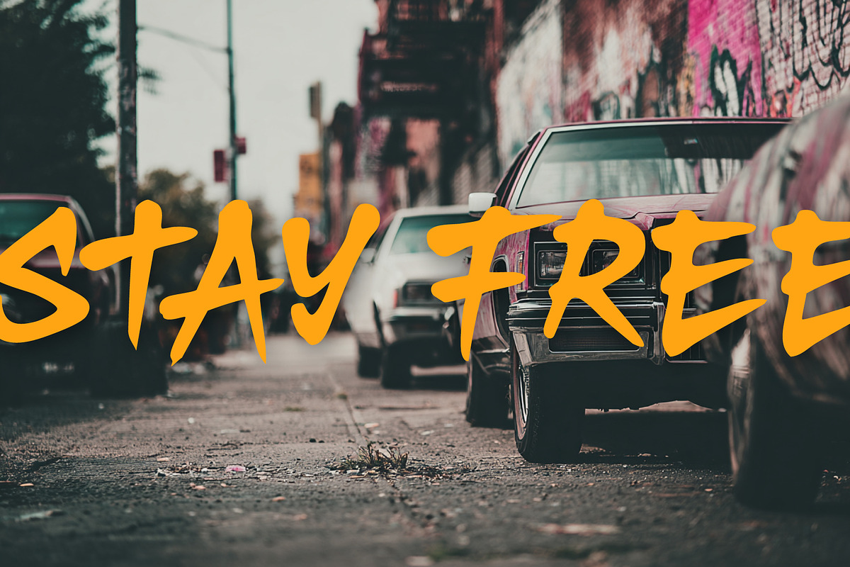 Graffiti Tagline Brave Font, a Font by Graphic Spirit (Photo 9 of 11)