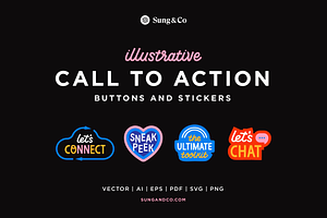 Illustrative Call to Action Stickers