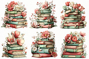 Whimsical Spring Book stack Clipart, an Illustration by Designworld (Thumbnail 4 of 8)