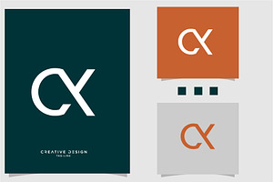 Alphabet Letters Icon Logo CX or XC