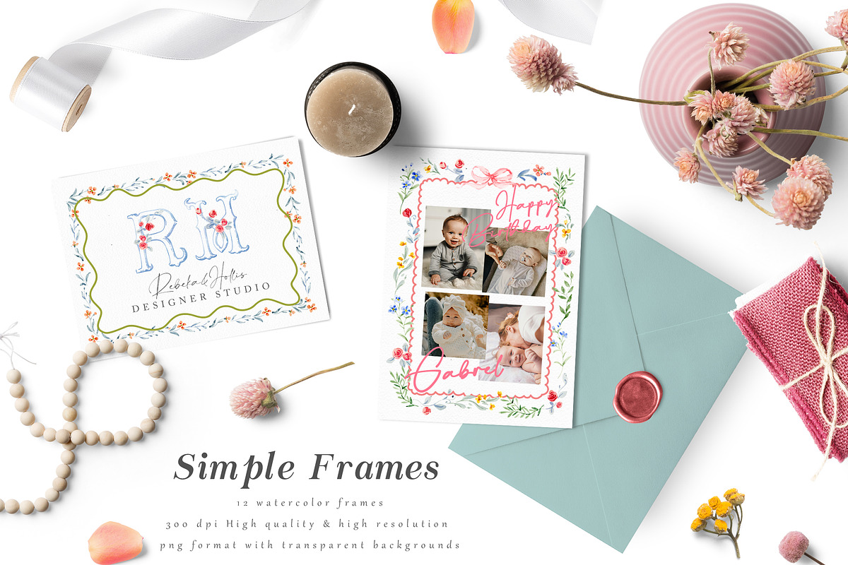 Watercolor Flower Crest DIY, a Decorative Illustration by Graphic Box (Photo 10 of 13)